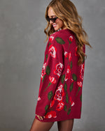 Twilight Garden Print Cardigan Mini Dress