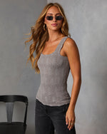 Forest Night % Alysson Textured Floral Tank-3