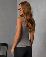 Forest Night % Alysson Textured Floral Tank-4