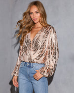 Angelena Metallic Sequin Top