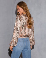 Angelena Metallic Sequin Top