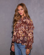 Evienne Printed Neck Tie Top