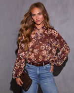 Evienne Printed Neck Tie Top