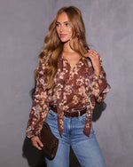 Evienne Printed Neck Tie Top