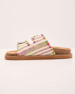 Brylee Textile Multi Color Stitch Buckle Sandals