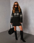 Frostlane Snowflake Fair Isle Mini Sweater Dress