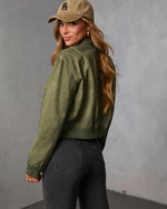 Moss Ember Twill Bomber Jacket