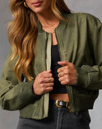 Moss Ember Twill Bomber Jacket