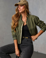 Moss Ember Twill Bomber Jacket