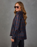 Crisp Charm Plaid Button Down Top