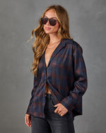 Crisp Charm Plaid Button Down Top