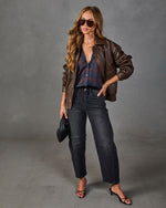 Crisp Charm Plaid Button Down Top