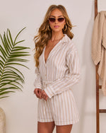 Dahlienne Striped Drawstring Romper