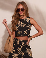 Black % Summit Socialite Abstract Back Tie Top-2