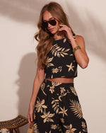 Black % Summit Socialite Abstract Back Tie Top-6