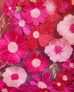 Pink Multi % Spring Awakening 3D Floral Applique Mesh Top-6