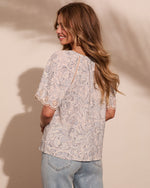 Shoreline Charm Eyelet Paisley Print Top