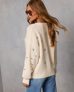 Garden Joy Knit Embroidered Sweater