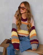 Multi % Harvest Feels Cropped Knit Sweater-1