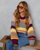 Multi % Harvest Feels Cropped Knit Sweater-1