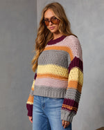 Multi % Harvest Feels Cropped Knit Sweater-3