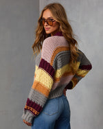 Multi % Harvest Feels Cropped Knit Sweater-4