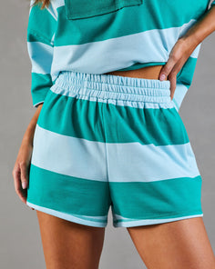 Cool Poise Striped Terry Sweatshorts