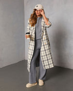 Verone Plaid Print Trench Coat