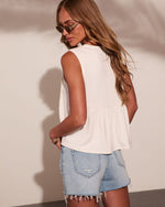 Shoreline Sweetie Knit Pleated Chiffon Top