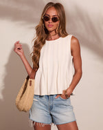 Shoreline Sweetie Knit Pleated Chiffon Top