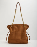 Keila Faux Suede Slouch Drawstring Tote Bag