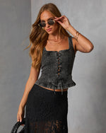 Rielle Lace Up Peplum Top
