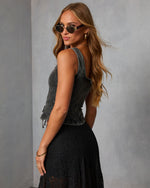 Rielle Lace Up Peplum Top