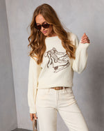 Winter Rink Ice Skate Graphic Sweater