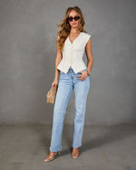 Lead Role Padded Shoulder Vest Top