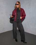 Jaice Vegan Leather Puffer Jacket