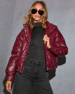 Jaice Vegan Leather Puffer Jacket