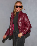 Jaice Vegan Leather Puffer Jacket