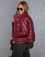 Jaice Vegan Leather Puffer Jacket