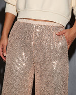Aurora Darling Metallic Sequin Wide Leg Pants