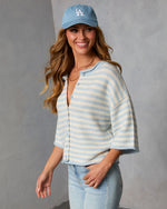 Polished Lines Striped Knit Cardigan
