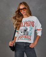 Miami Dolphins Striped Sleeve Graphic Sweatshirt