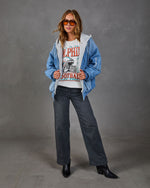 Miami Dolphins Striped Sleeve Graphic Sweatshirt