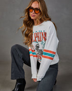 Miami Dolphins Striped Sleeve Graphic Sweatshirt