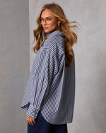 Priya Striped Button Up Top