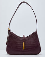 Verah Vegan Leather Croc Embossed Shoulder Bag