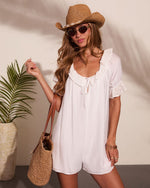Tidal Moon Ruffle Cotton Eyelet Romper