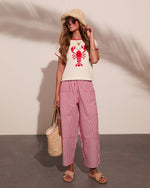 Red Claw Coastline Knit Graphic Lobster Print Sweater