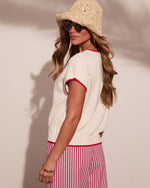 Red Claw Coastline Knit Graphic Lobster Print Sweater
