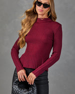 Society Social Knit Mock Neck Peplum Top